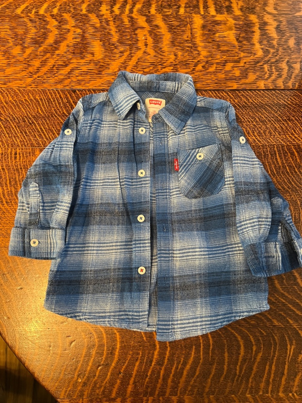 Levi's Blue Plaid Flannel Button-Down Shirt